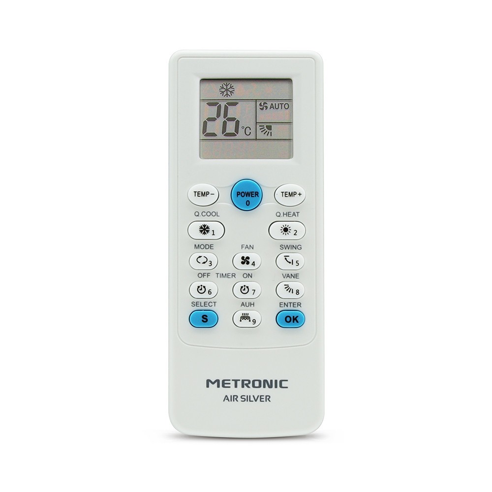 Metronic 495348 – Telecomando Universale Per Condizionatori E Pompe Di Calore, Ricerca Automatica Per Marca O Per Modello, Timer, 5 Modalità Di Funzionamento, Bianco-image