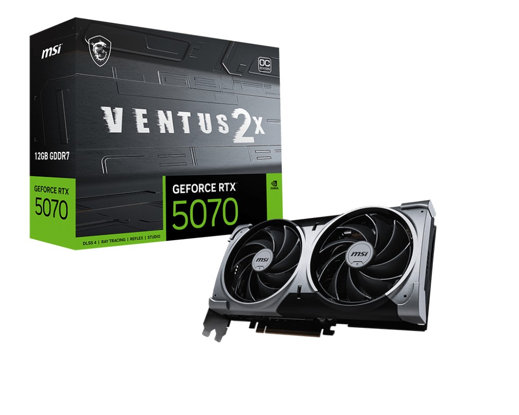 Msi Vga Geforce Rtx 5070 Rtx 5070 12G Ventus 2X Oc 12Gb Gddr7 Hdmi/Dp*3 Atx Dual Fan Oc