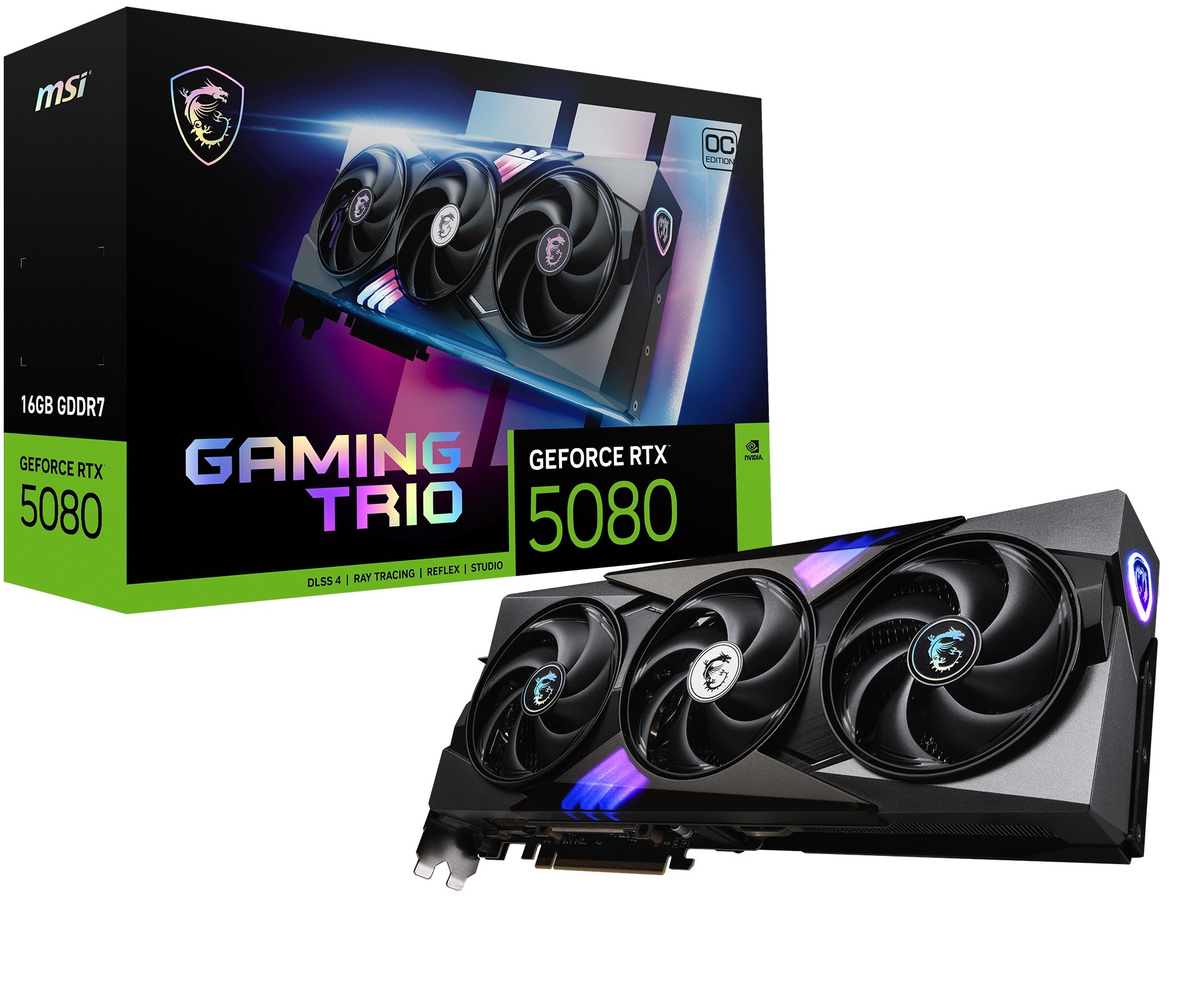Msi Vga Geforce Rtx 5080 Rtx 5080 16G Gaming Trio Oc 16Gb Gddr7 Hdmi/Dp*3 Atx Dlss 4