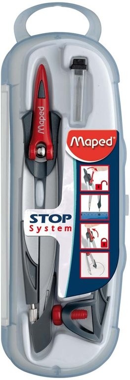 Maped 196100 compasso Alluminio Nero Rosso