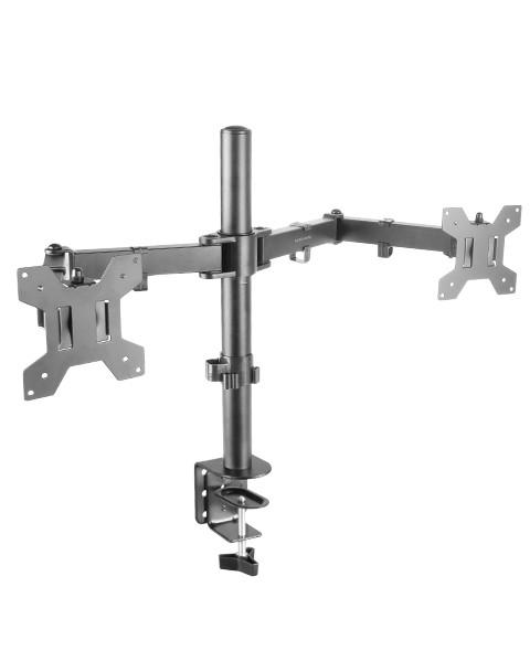 Marsgaming MARM2 Nero, Supporto Per Monitor A Doppio Braccio Per Schermi Fino A 27", Articolato E Regolabile In Altezza, Telaio Robusto, Compatibile VESA75 E VESA100-image