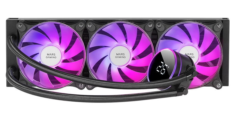 Mars Gaming ML-LCD360 Processore Raffreddatore di liquidi tutto in uno 12 cm Nero 1 pz