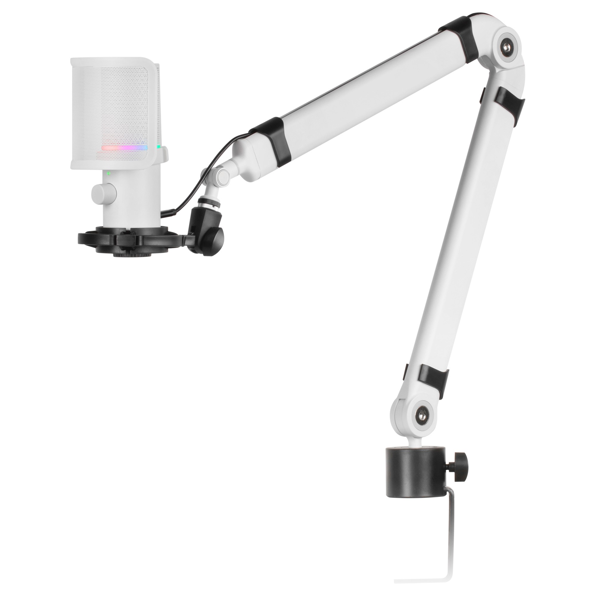 Mars Gaming MMIC-XT, Microfono Da Studio Professionale Alta Definizione A 192 Khz E 24 Bit, Braccio Omnidirezionale, Supporto Anti-Shock, Filtro Pop In Maglia Metallica, Bianco-image