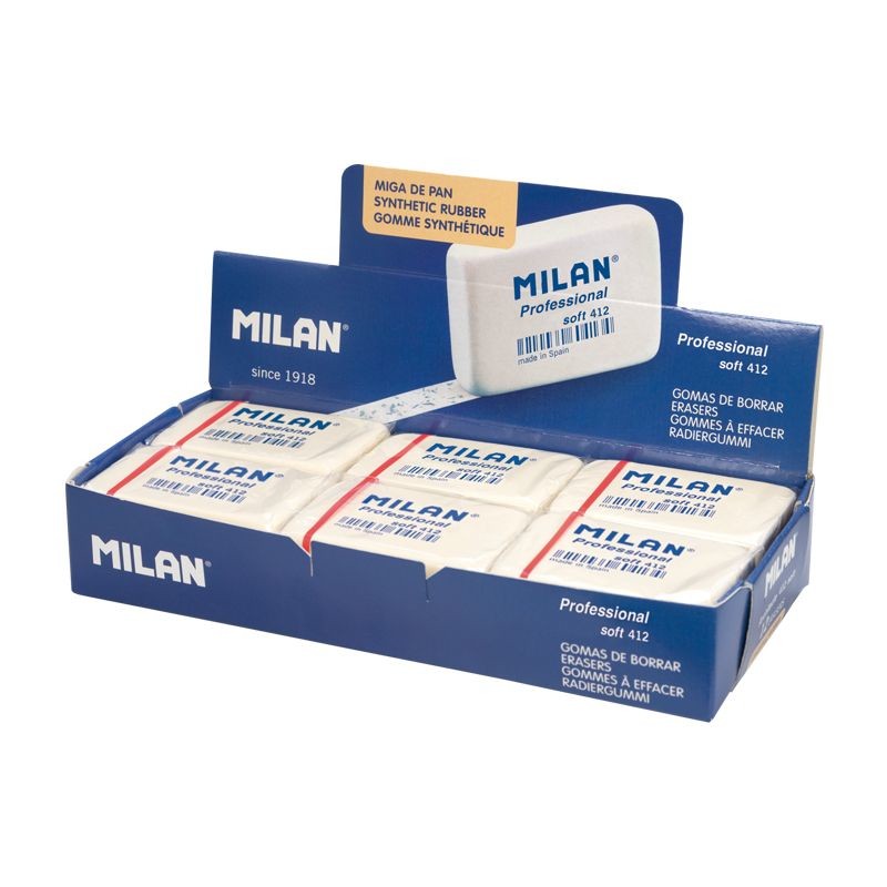 Milan Professional Soft 412 gomma per cancellare Blu Bianco 12 pz
