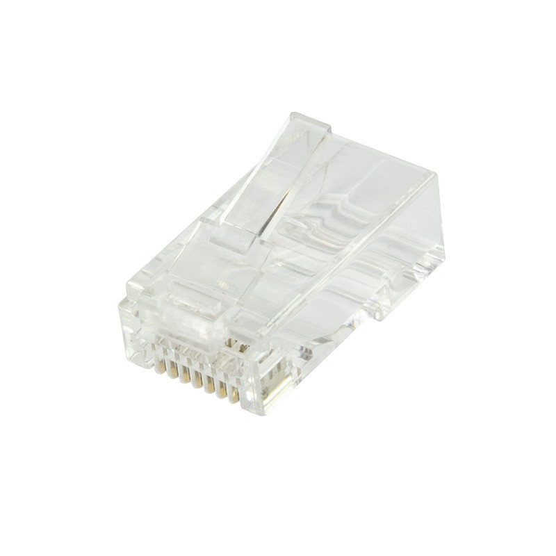 Confezione 50 Pezzi Plug Rj45 8 Poli  Cat 6A Per Cavo Solido E Flessibile Con Guidacavi Interno Estraibile