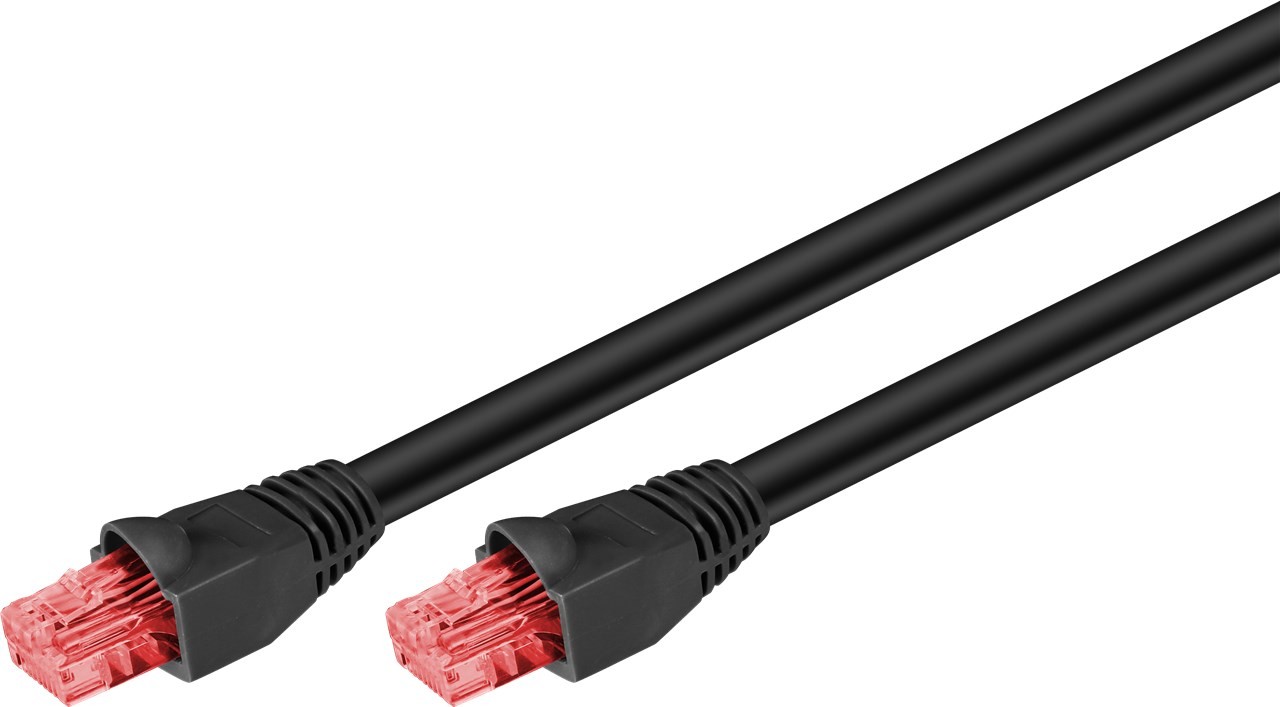 Cavo Di Rete Da Esterno Cat 6 U/Utp Colore Nero Mt 30