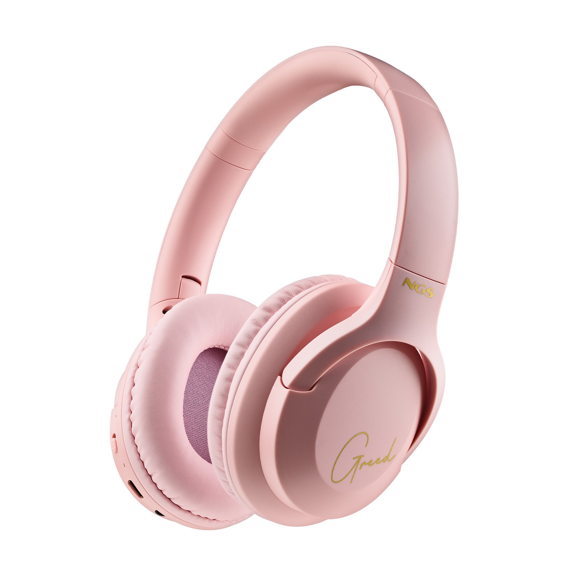 Ngs Artica Greed Pink - Cuffie Sovraurali Senza Fili, Compatibili Con La Tecnologia Bluetooth, Leggero E Pieghevole, Microfono Incorporato, Batteria 40 Ore, Colore Rosa-image