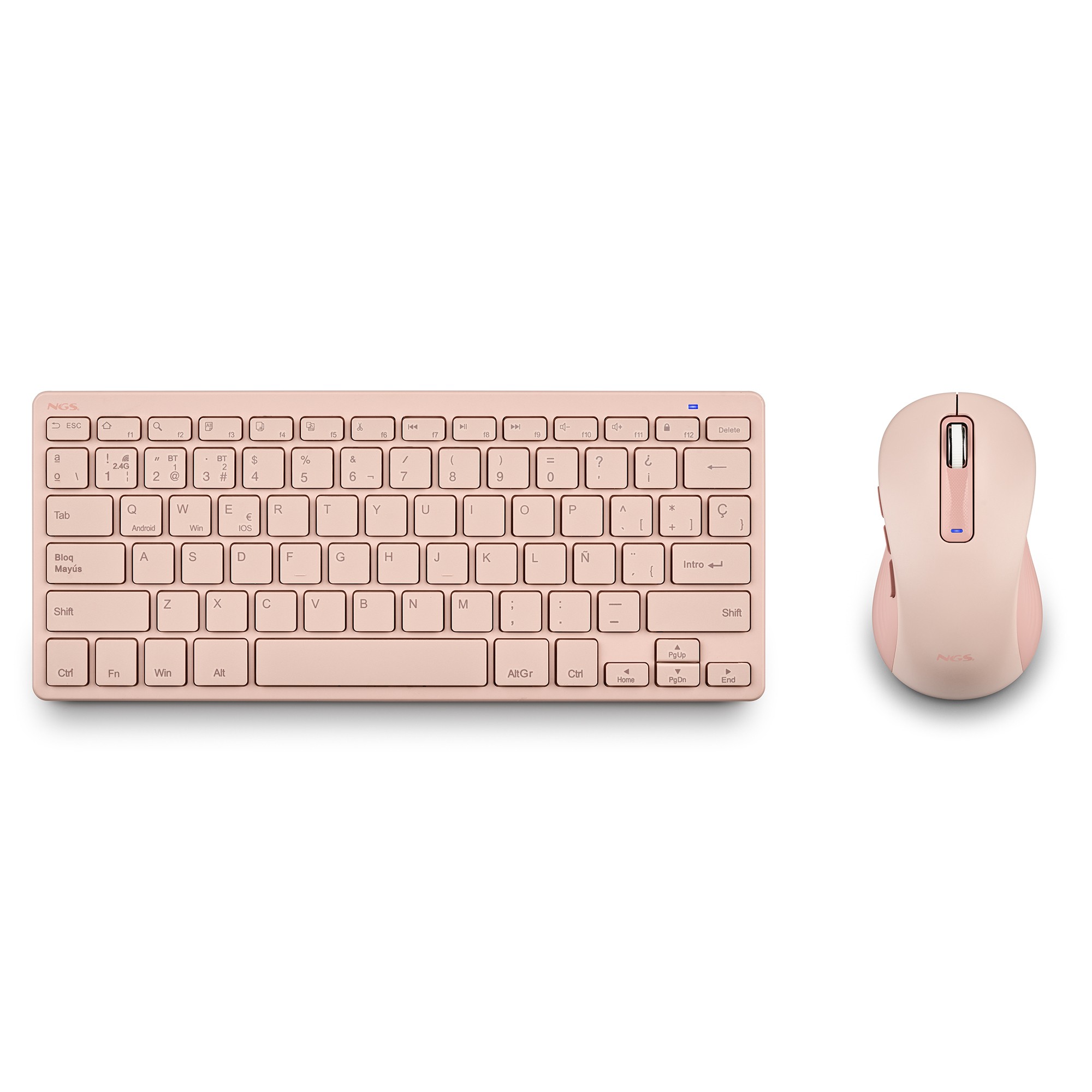 NGS FANTASY (QUERTY ES) tastiera Mouse incluso Universale RF senza fili + Bluetooth QWERTY Spagnolo Rosa