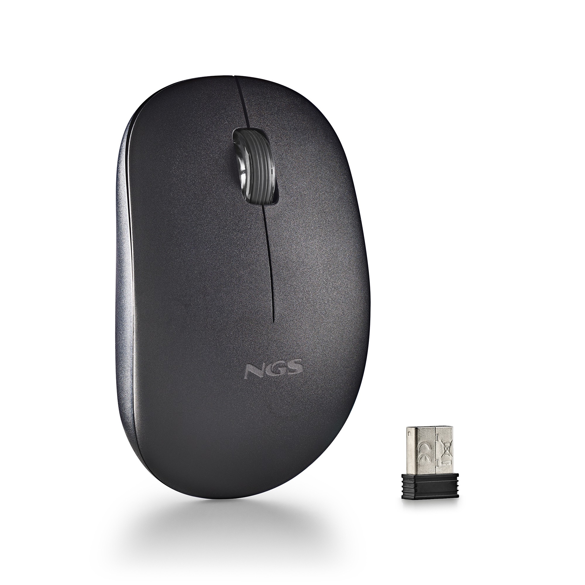 Ngs Mouse Wireless 2.4 GhzCon Rotella Silenzioso Usb Nano Nero