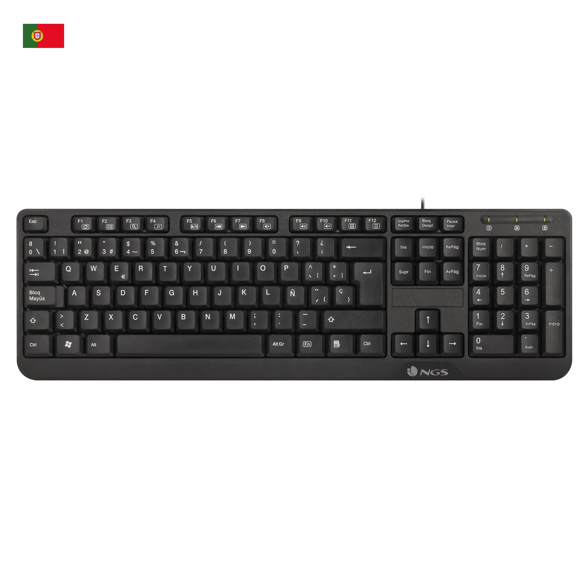 NGS FunkyV3 QWERTY PT tastiera Casa USB Portoghese Nero
