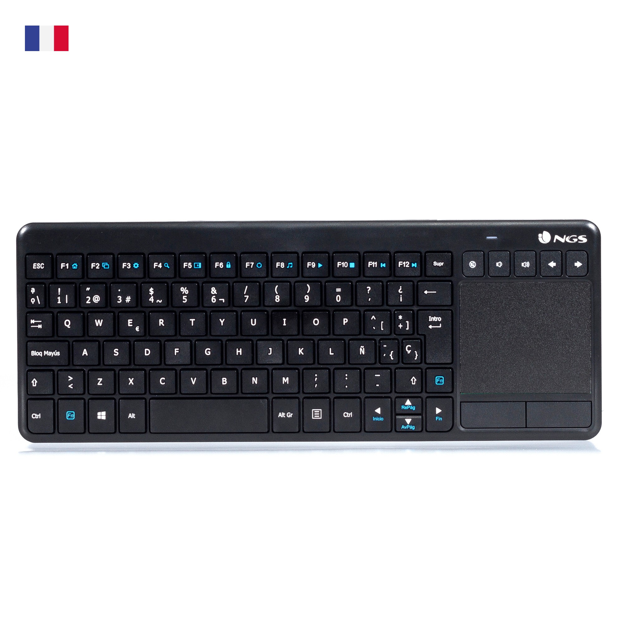 NGS TV Warrior AZERTY FR tastiera Casa RF Wireless Francese Nero