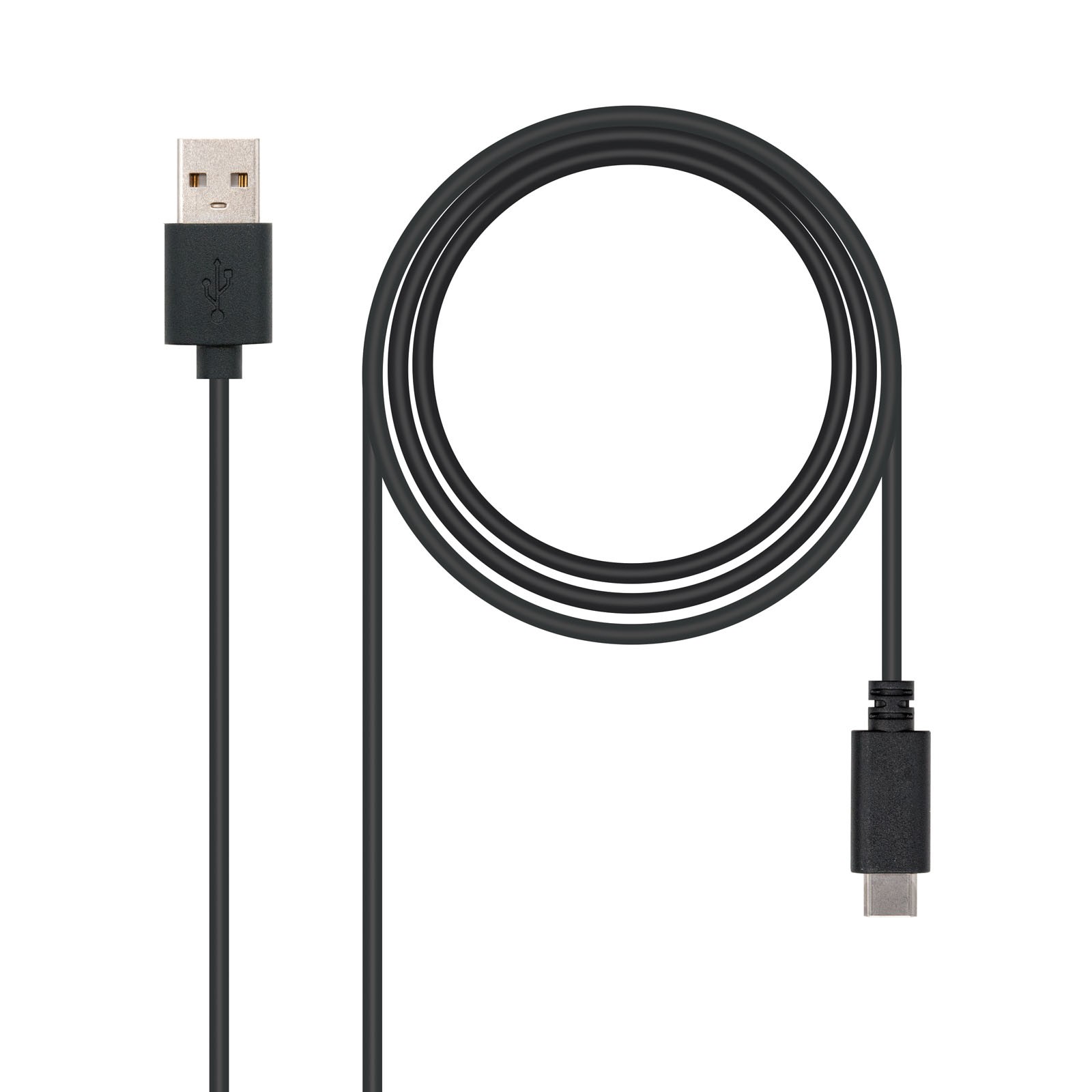 Nanocable USB 2.0 1m cavo USB USB C USB A Nero