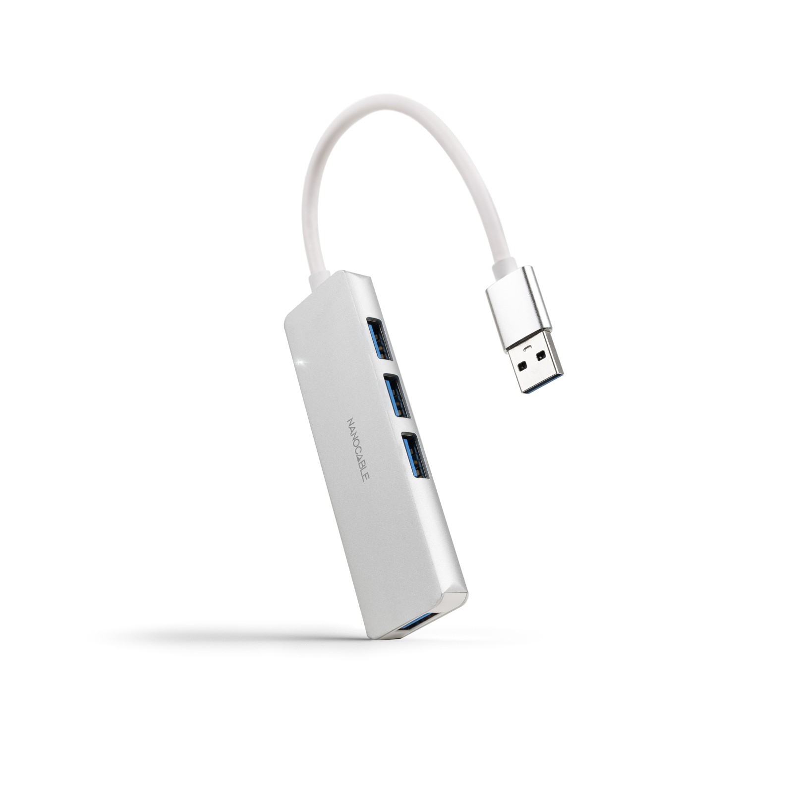Nanocable 10.16.4602 replicatore di porte e docking station per laptop Cablato USB 3.2 Gen 1 (3.1 Gen 1) Type-A Argento