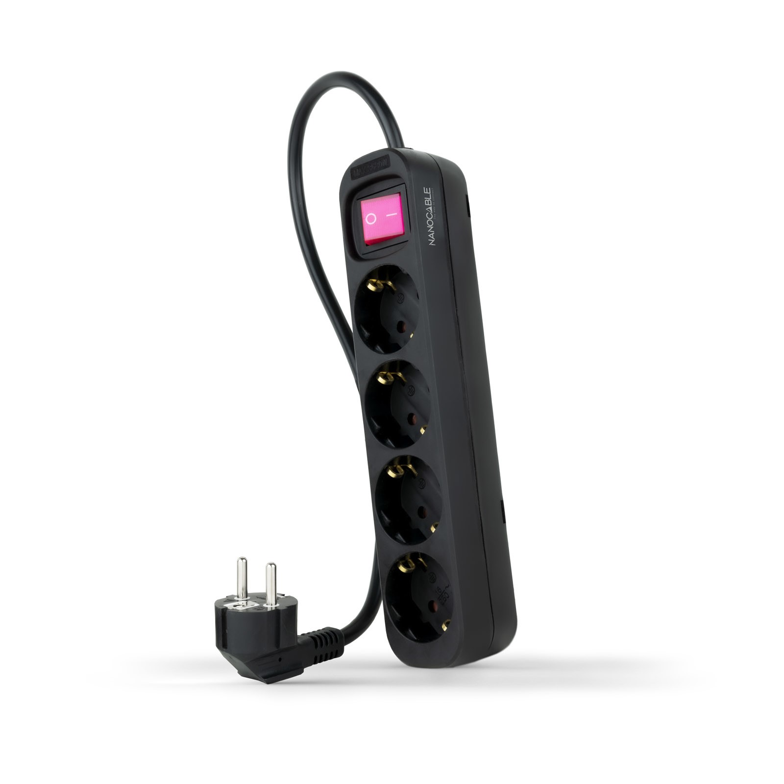 Nanocable 10.37.0004-BK prolunghe e multiple 14 m 4 presa(e) AC Interno Nero