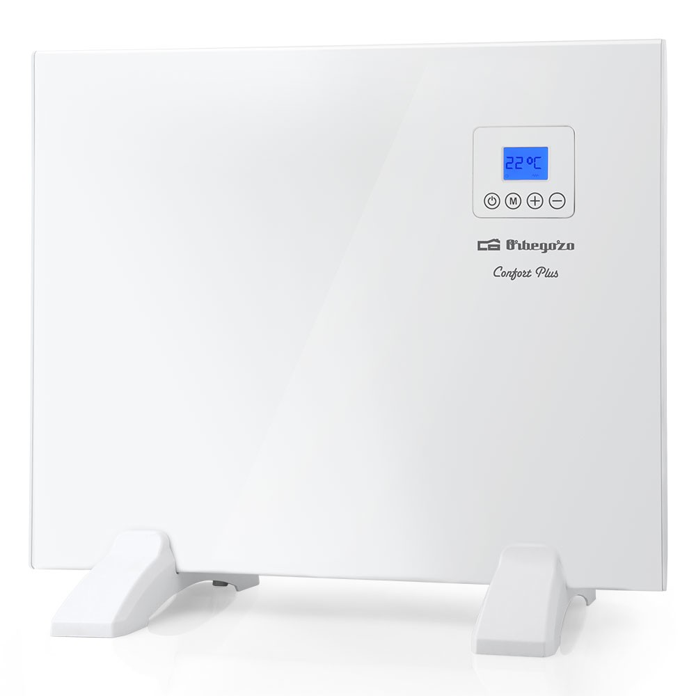 Orbegozo REH 500 con Pannello Radiante - Design Sottile in Bianco - Telecomando - Programmazione Giornaliera e Settimanale - Protezione dal Surriscaldamento - Potenza 500W