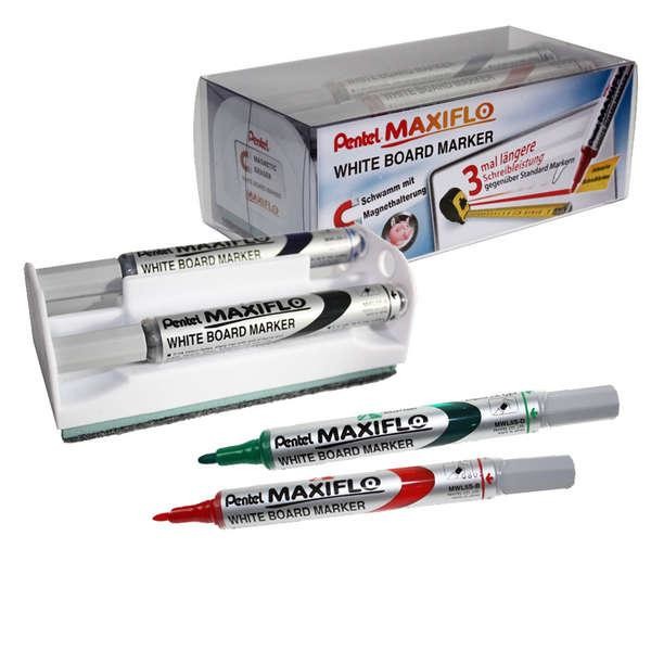 Pentel Maxiflo evidenziatore 4 pz Punta conica Nero Blu Verde Rosso