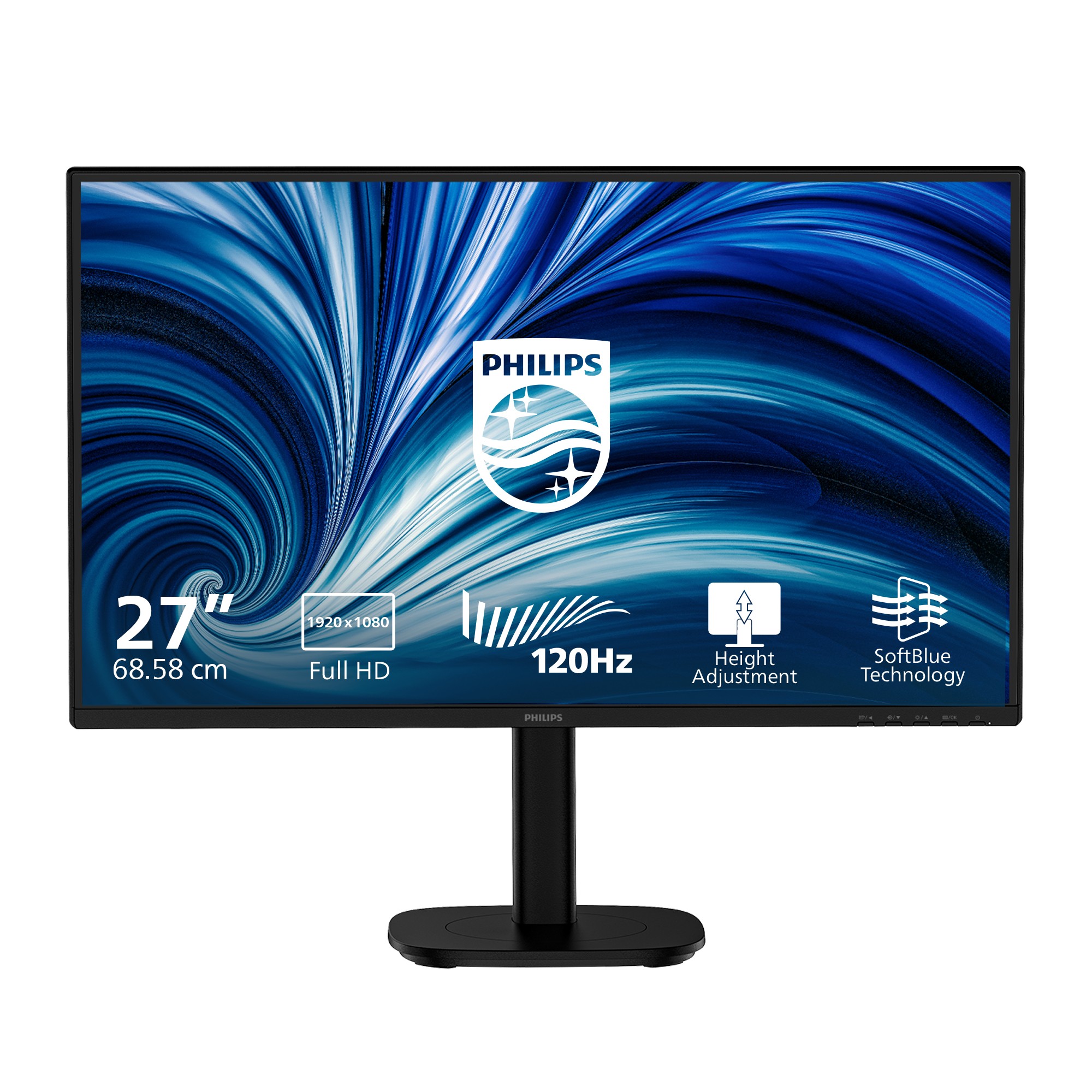 Philips Monitor 27 Led Ips Fhd 16:9 4Ms Reg Altezza Vga/Dp/Hdmi
