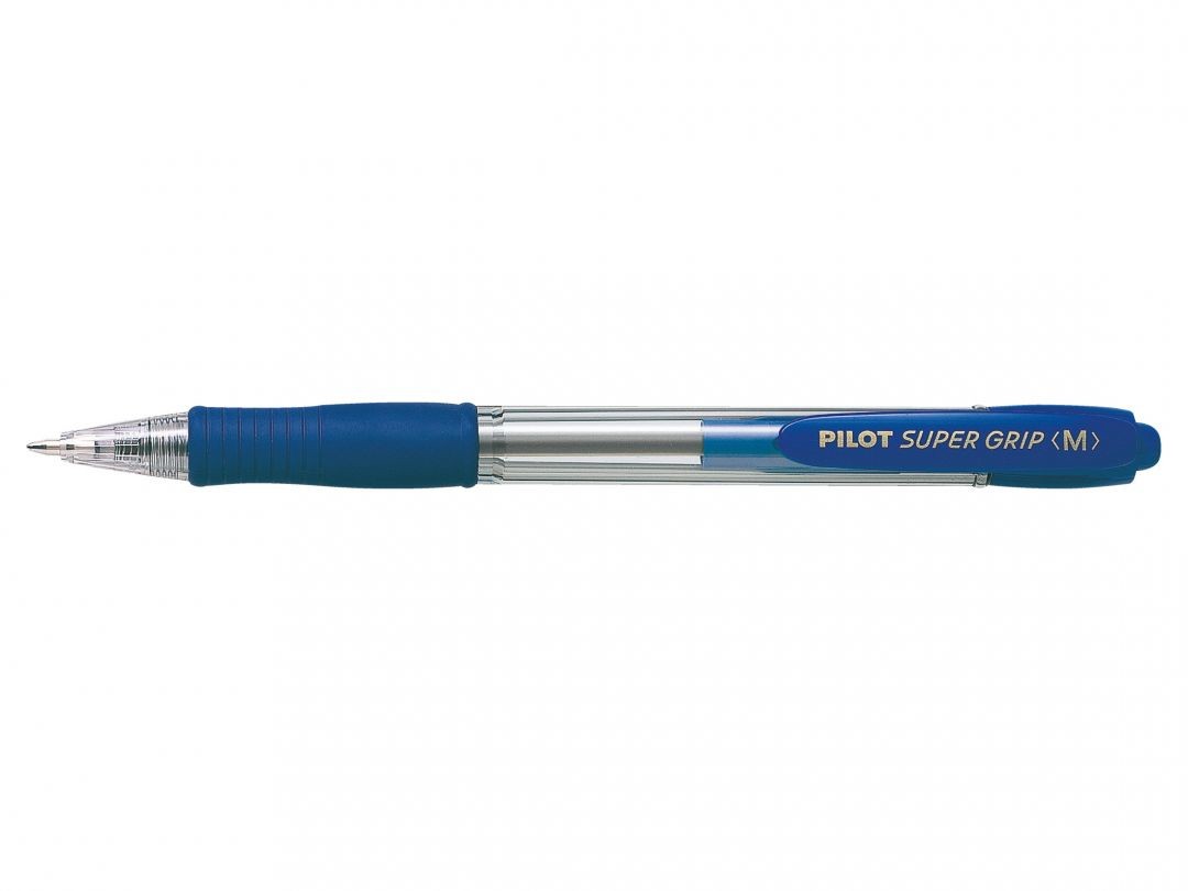 Pilot Super Grip Medium Blu Penna a sfera retrattile a clip Medio 1 pz