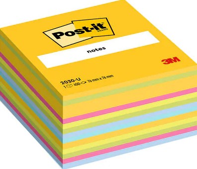 Post-It 7100172383 pouch autoadesiva Quadrato Blu Verde Rosa Giallo 450 fogli Autoadesivo