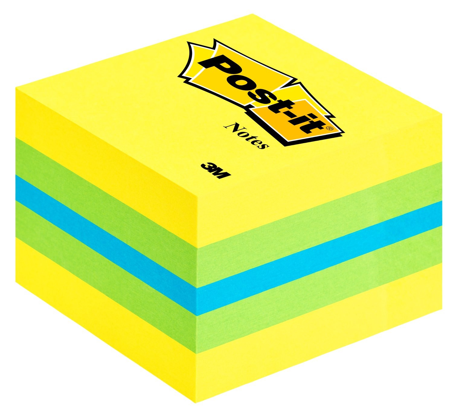Post-It 3M 2051L pouch autoadesiva Quadrato Blu Verde Turchese Giallo 400 fogli Autoadesivo