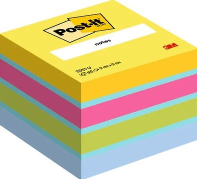 Post-It 2051-U pouch autoadesiva Quadrato Blu Verde Rosa Giallo 400 fogli Autoadesivo