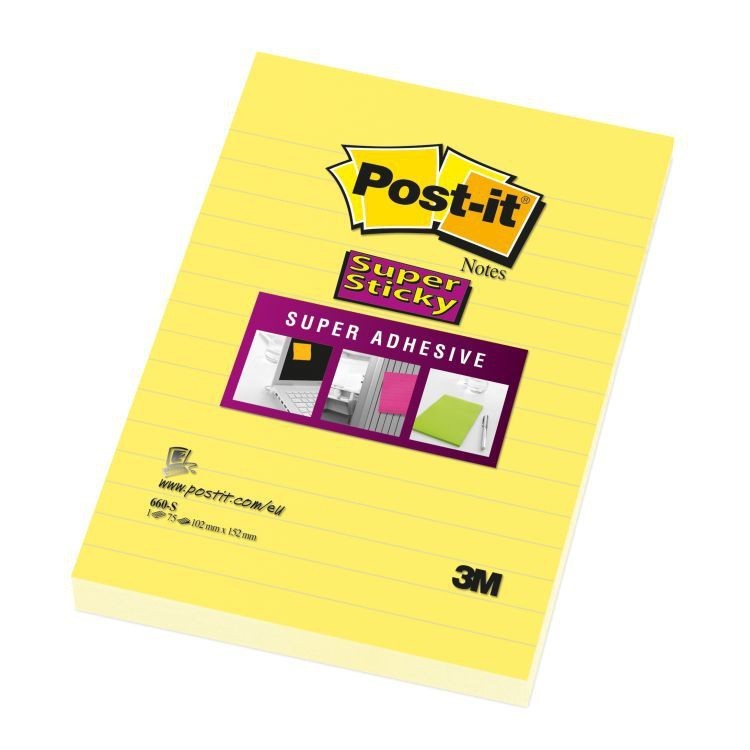 Post-It 3M 660-S etichetta autoadesiva Giallo 75 pz