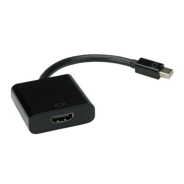 Adattatore Mini Dp-Hdmi 2K 60Hz M/F Con Cavo 010Cm Nero