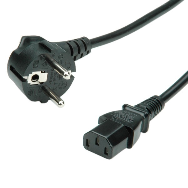Value Power Cable Straight Iec Conncector Black 1.8M