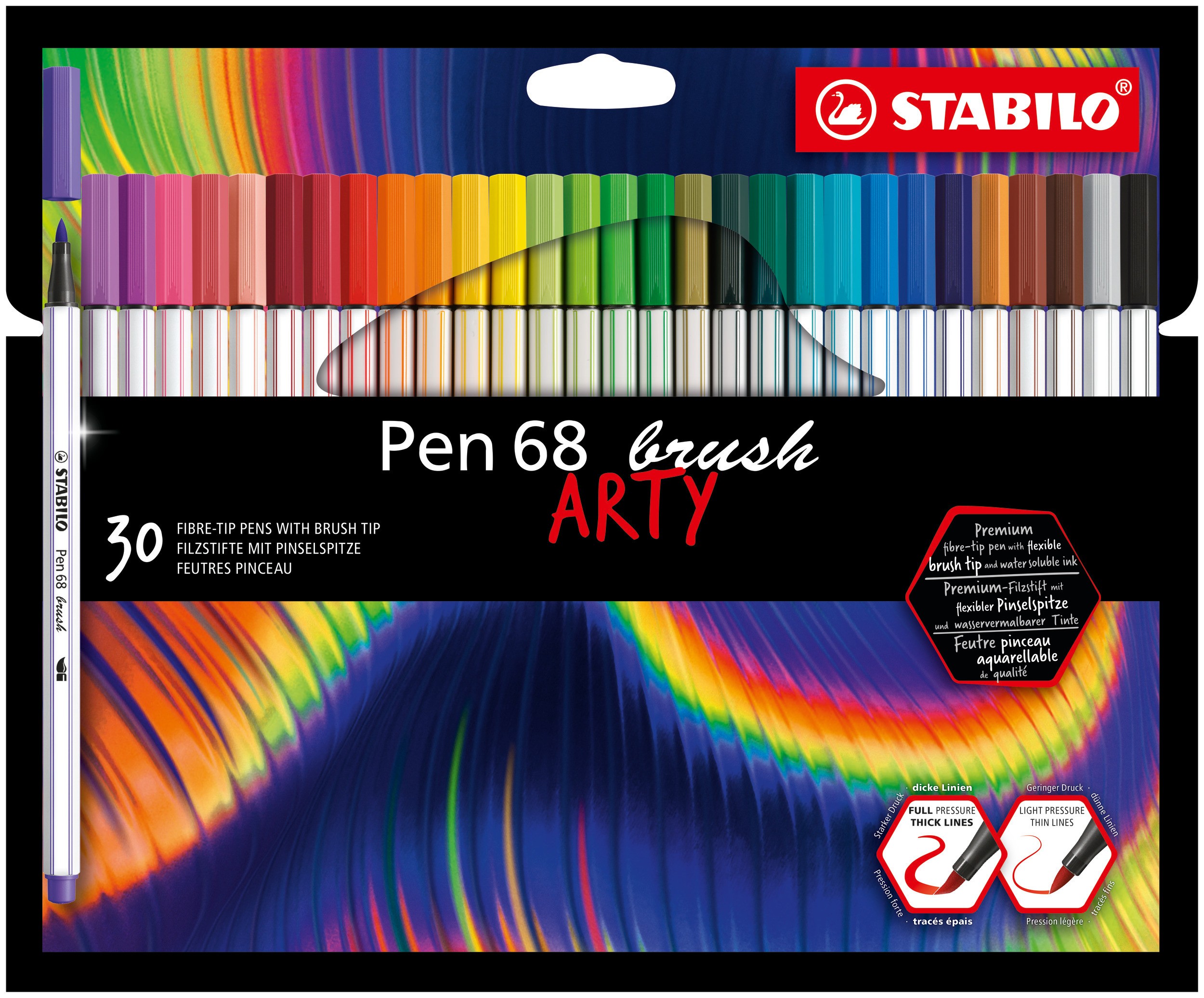 STABILO Pen 68 brush ARTY marcatore Colori assortiti 30 pz