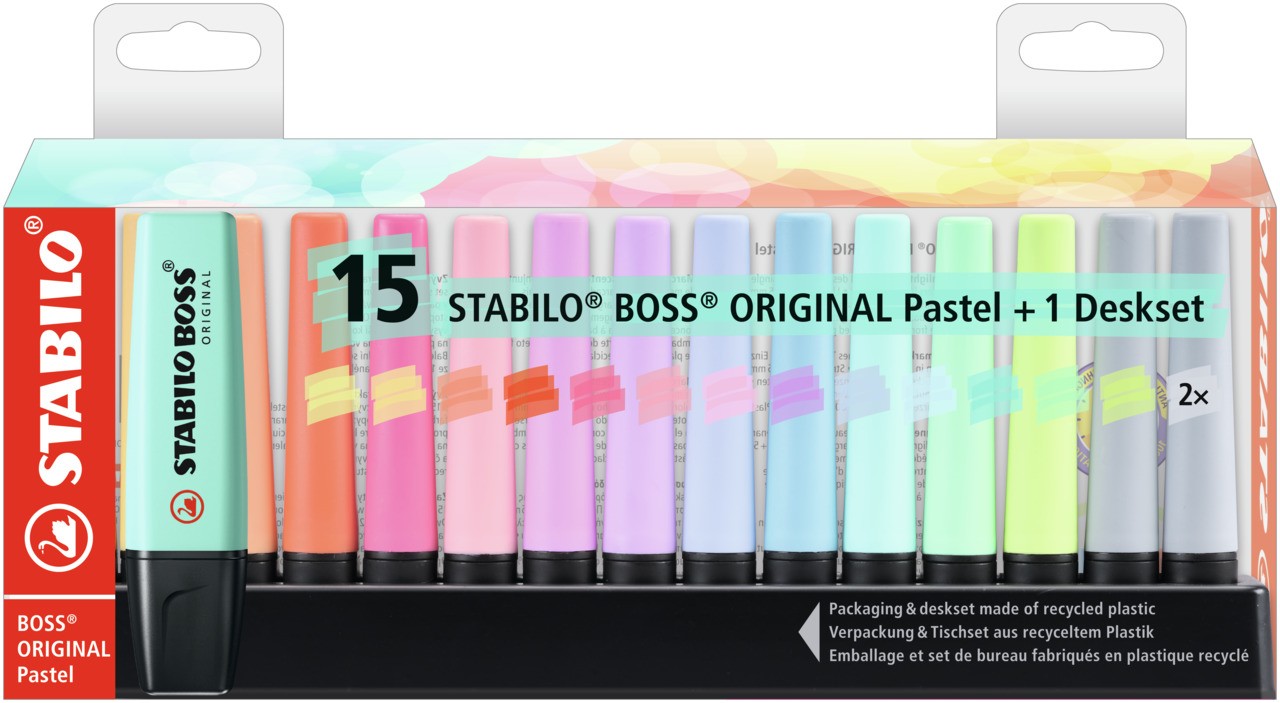 STABILO BOSS Original evidenziatore 15 pz Punta smussata Multicolore