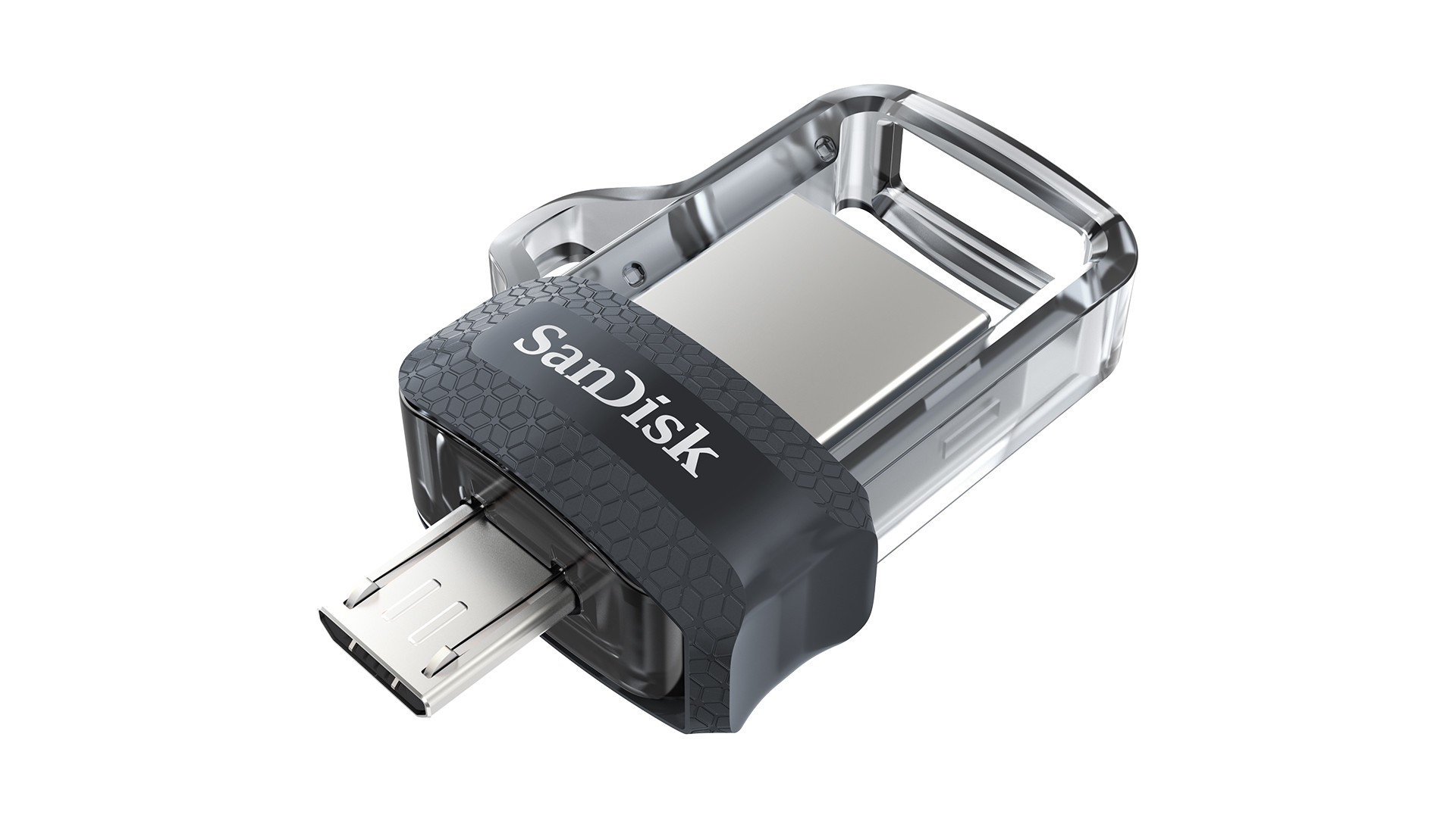 SanDisk Ultra Dual m3.0 unità flash USB 256 GB USB Type-A / Micro-USB 3.2 Gen 1 (3.1 Gen 1) Nero Argento Trasparente