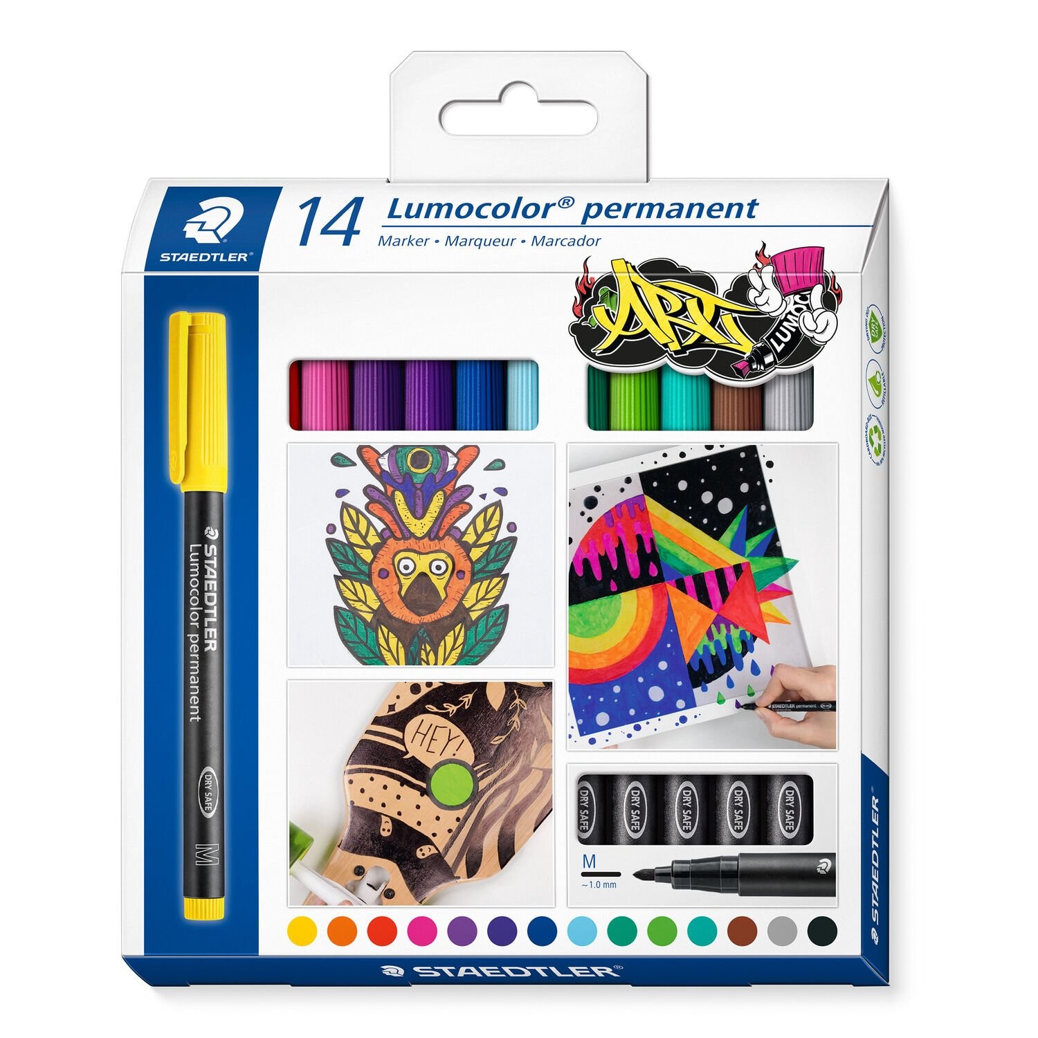 Staedtler Lumocolor 317 C14 marcatore permanente Combinata Colori assortiti 14 pz