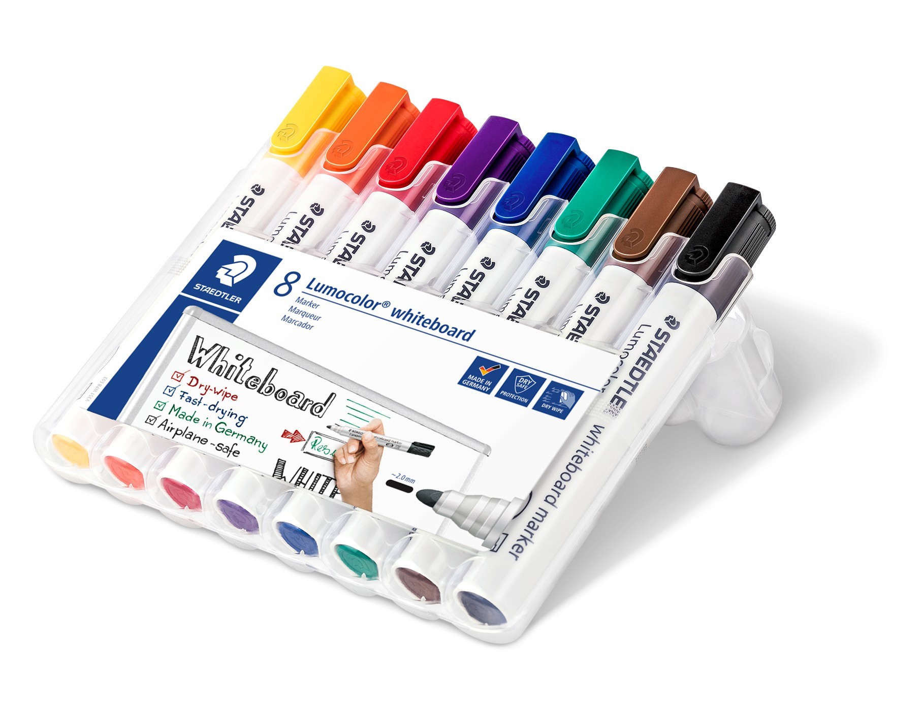 Staedtler Lumocolor 351 WP8 marcatore permanente Tipo di punta Nero Blu Marrone Verde Arancione Rosso Viola Giallo 8 pz