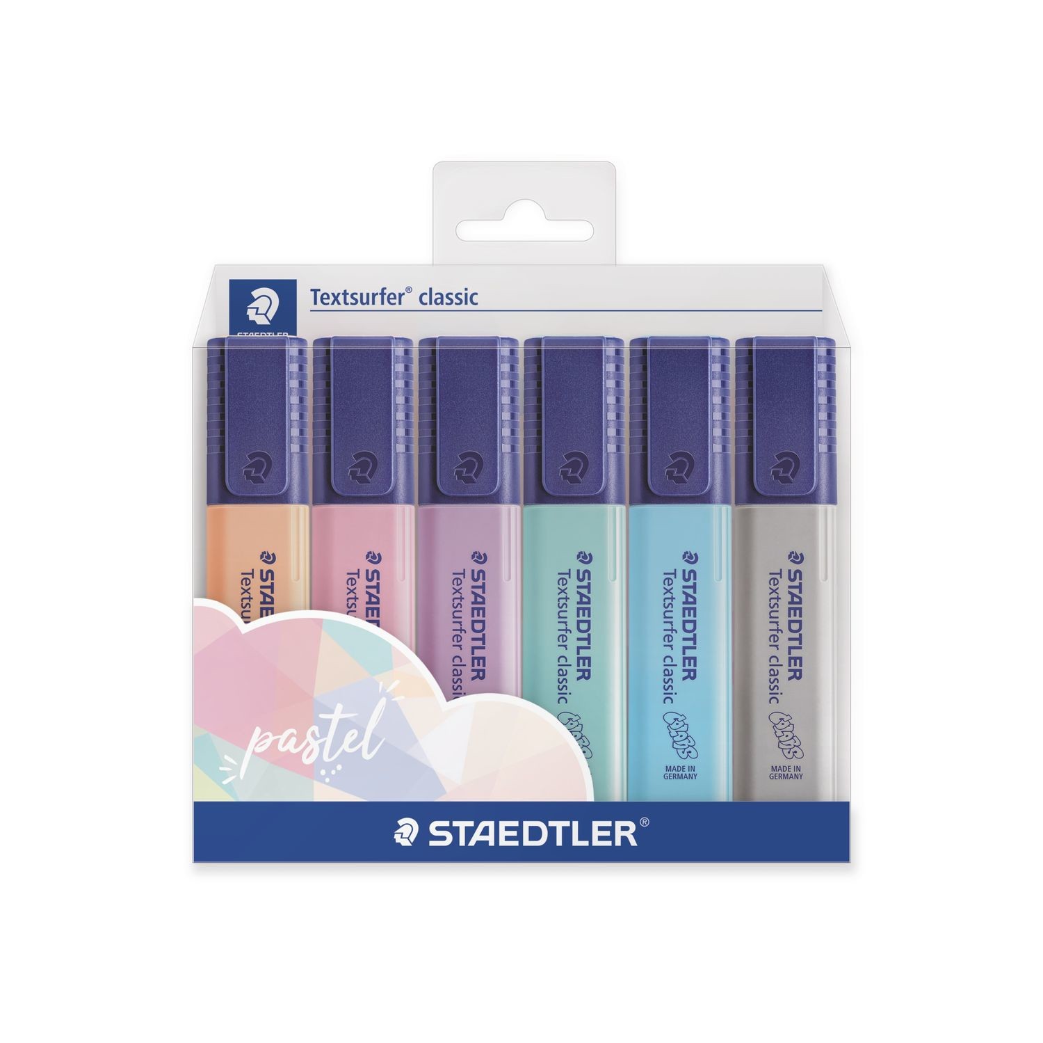 Staedtler 364 C evidenziatore 6 pz Azzurro Grigio chiaro Menta Pesca Rosa Viola