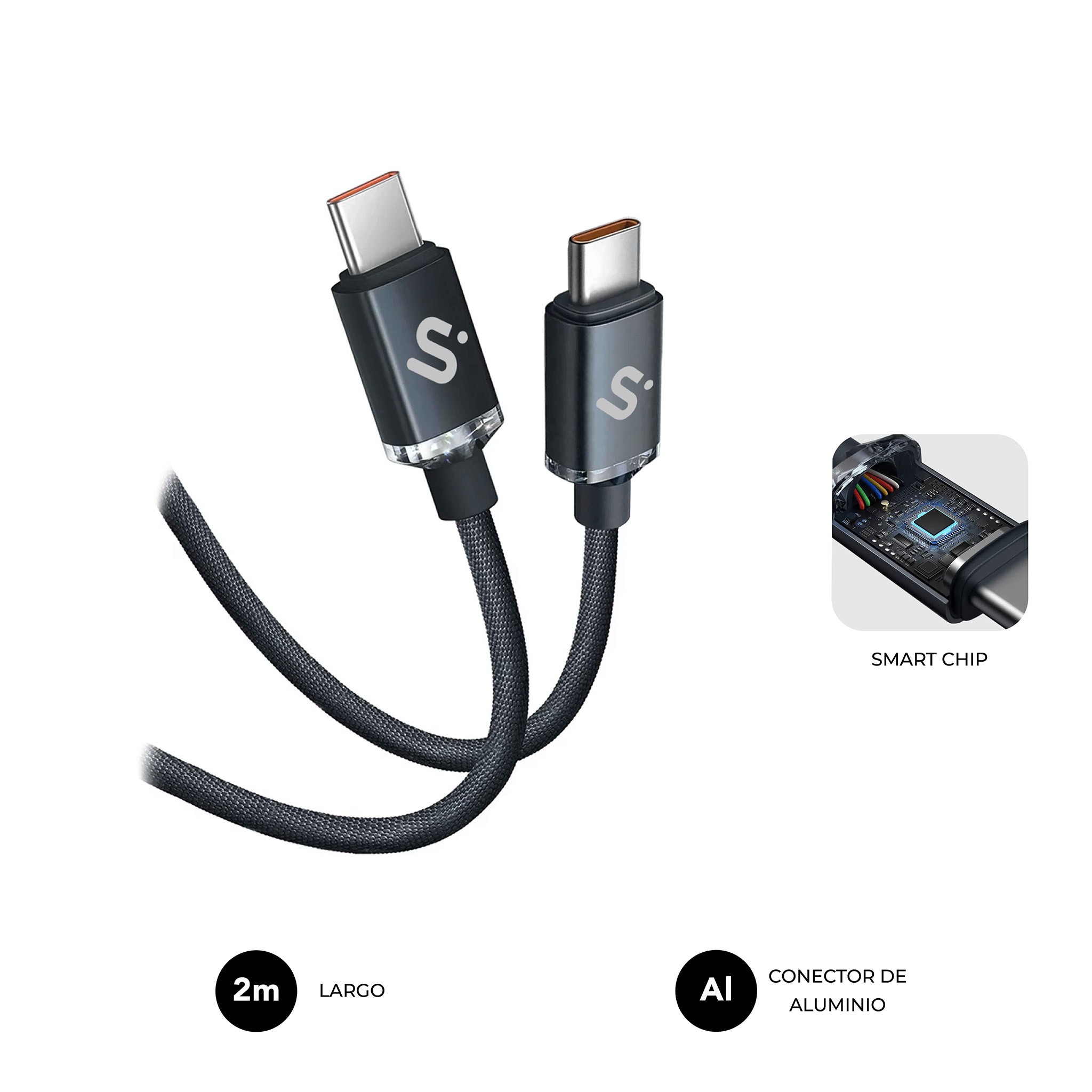 SUBBLIM SUBCAB-C06002 cavo USB USB 2.0 2 m USB C Nero