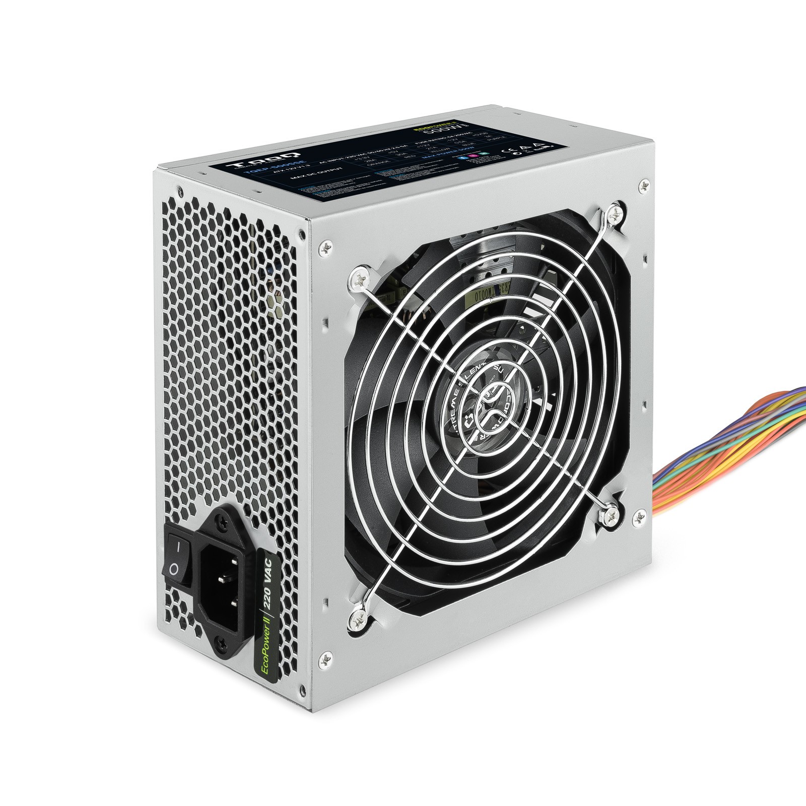 TooQ TQEP-500SSE alimentatore per computer 500 W 24-pin ATX ATX Argento