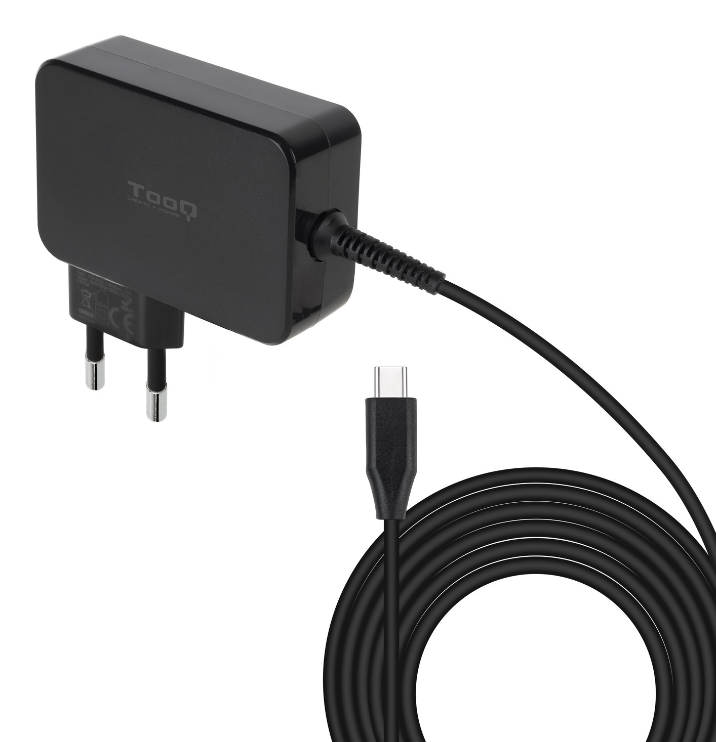 Tooq TQLC-USBCGAN100PD - Caricatore Per Notebook Gan USB-C Pd 100W, Colore: Nero-image