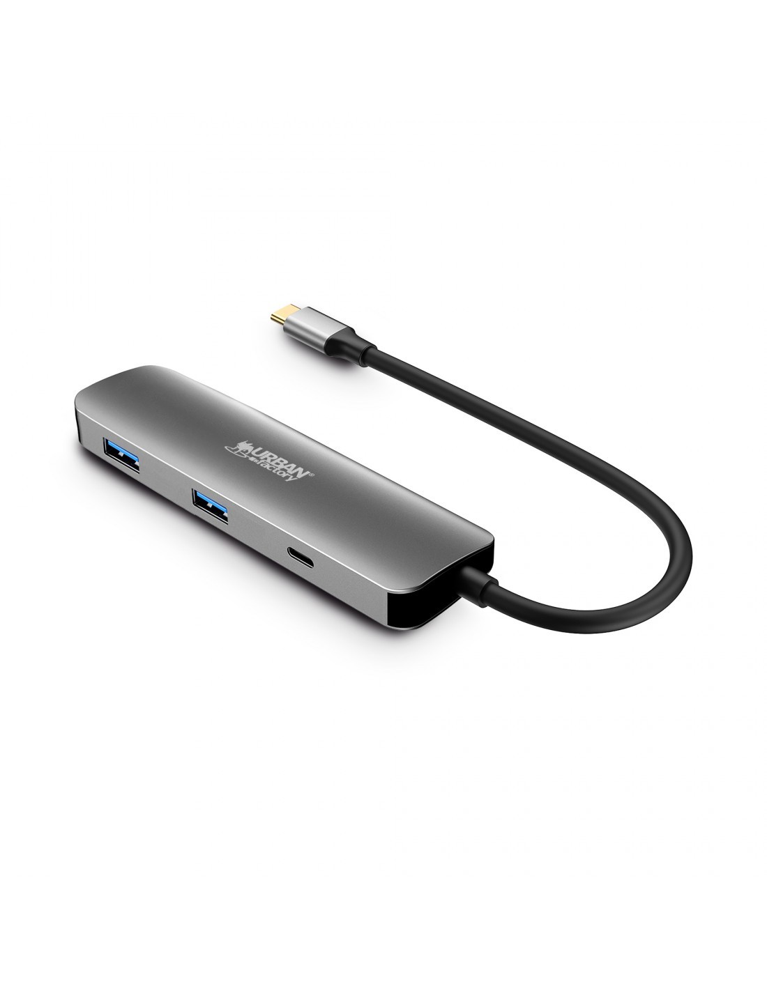 Urban Factory MHC40UF replicatore di porte e docking station per laptop Cablato USB 3.2 Gen 1 (3.1 Gen 1) Type-C Grigio