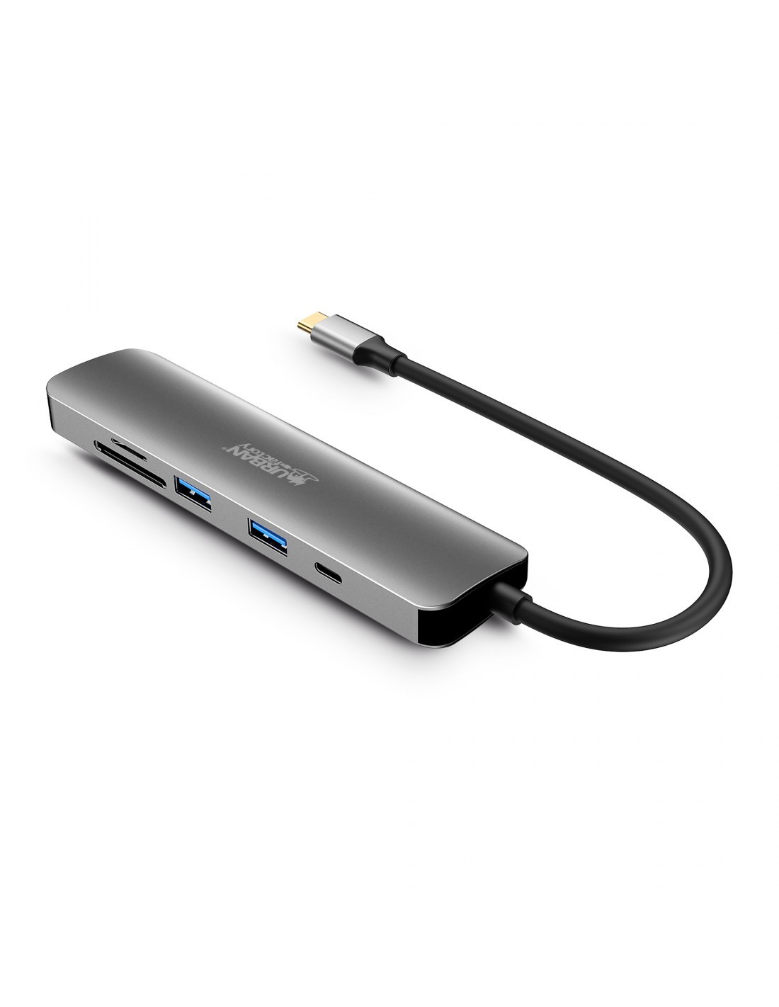 Urban Factory MHC45UF replicatore di porte e docking station per laptop Cablato USB 3.2 Gen 1 (3.1 Gen 1) Type-C Grigio