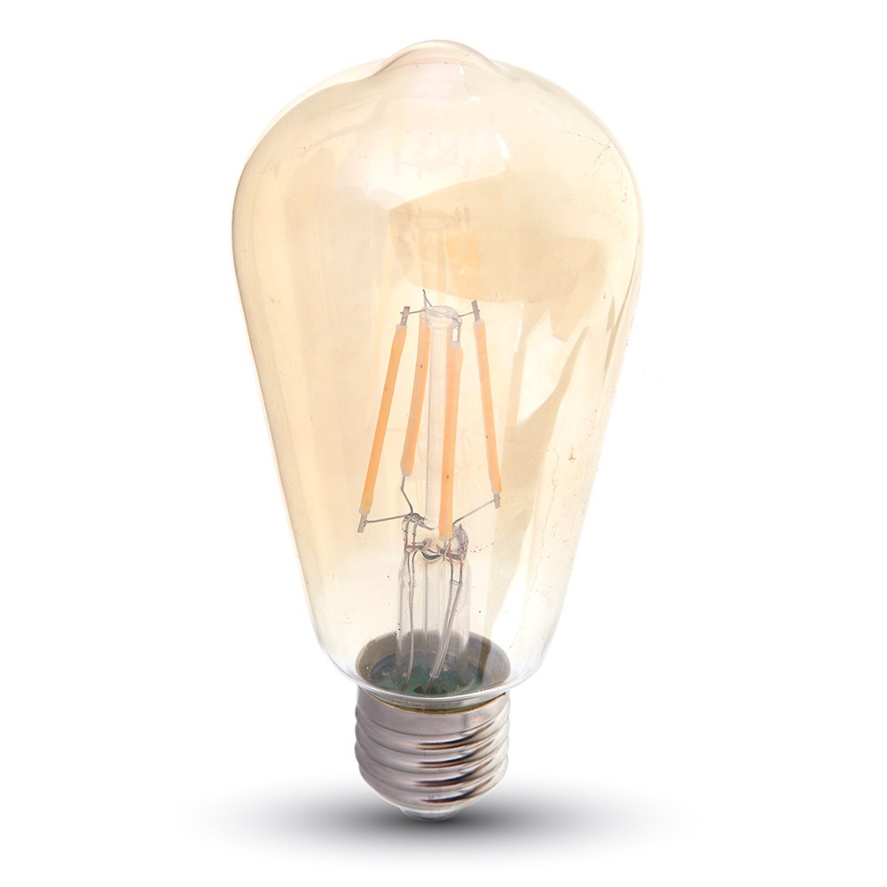 V-TAC VT-1968 Lampadina LED E27 8W Amber Cover Filamento ST64 - 2200K Bianco caldo - SKU 4421