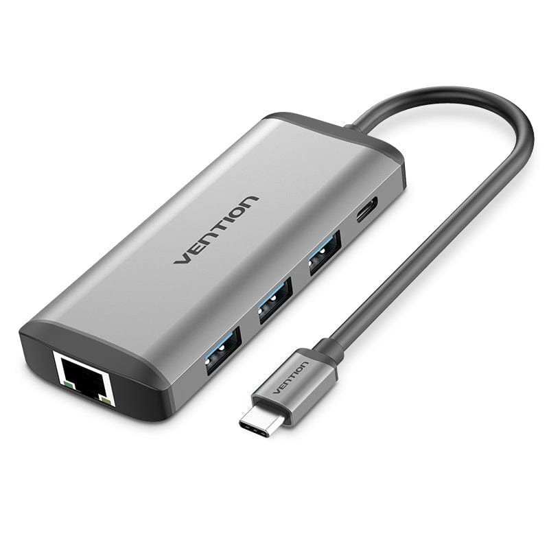 Vention CNDHB replicatore di porte e docking station per laptop Cablato USB 3.2 Gen 1 (3.1 Gen 1) Type-C Argento