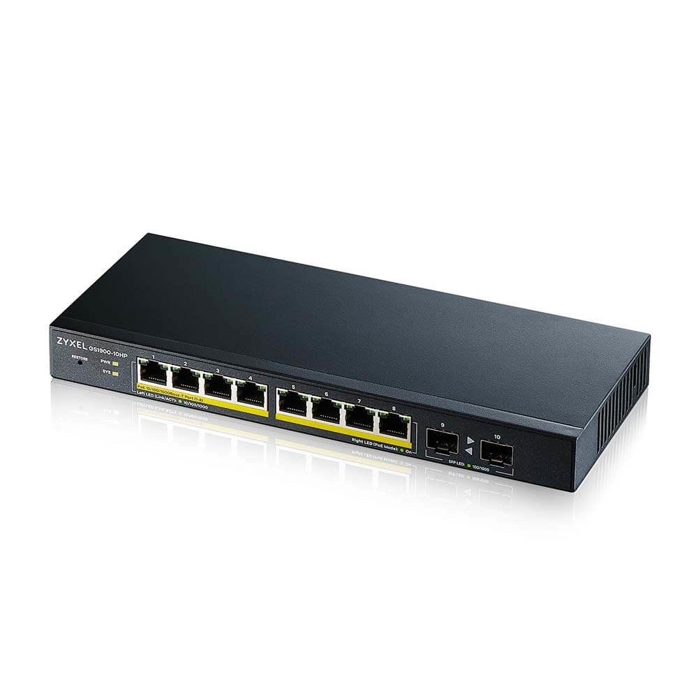Zyxel Switch Managed 8 Porte Gigabit Poe 70W 2Xsfp Design Senza Ventole Desktop