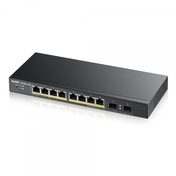 Zyxel Switch Managed 8 Porte Gigabit Poe (Fino A 70W) Ipv6 Vlan Design Senza Ventole Desktop