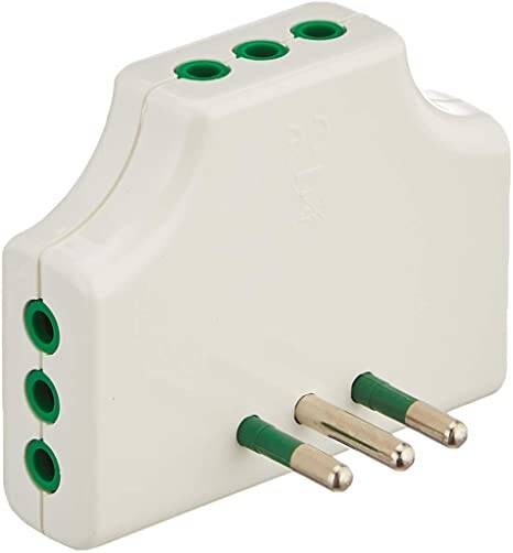 Adattatore Triplo Piatto Spina Tripolare Italiana 10A - 3 Prese Tripolari Italiane