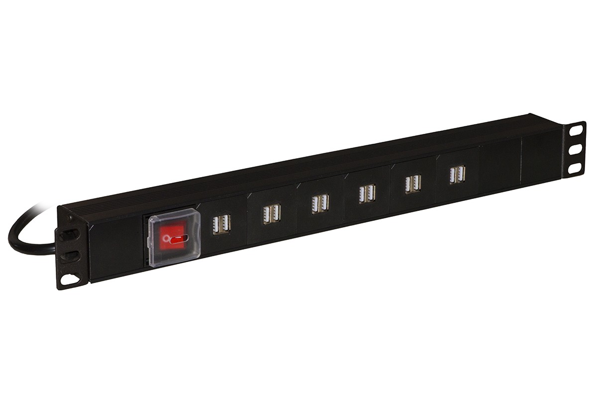 Multipresa Con 12 Prese Usb 34A Per Ricarica Dispositivi Con Interruttore