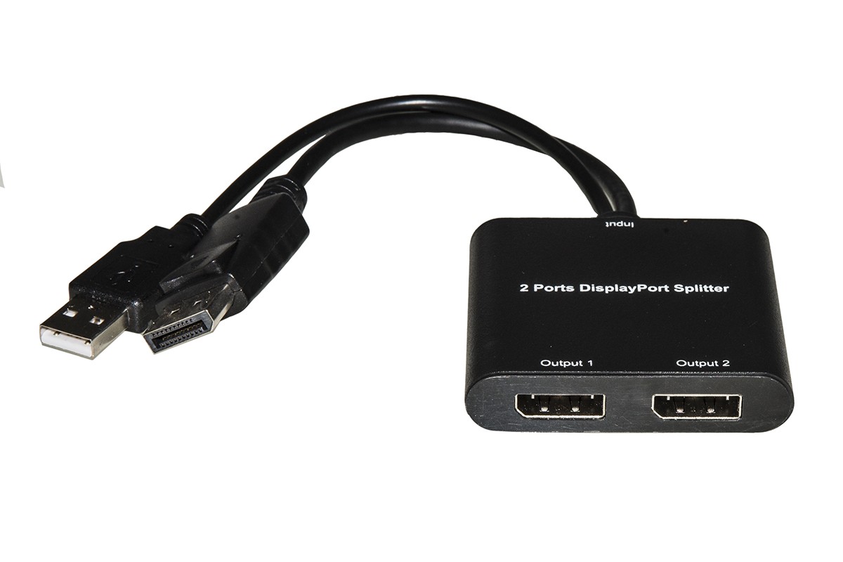 Splitter 2 Porte Displayport Con Alimentazione Usb E Funzione Mst