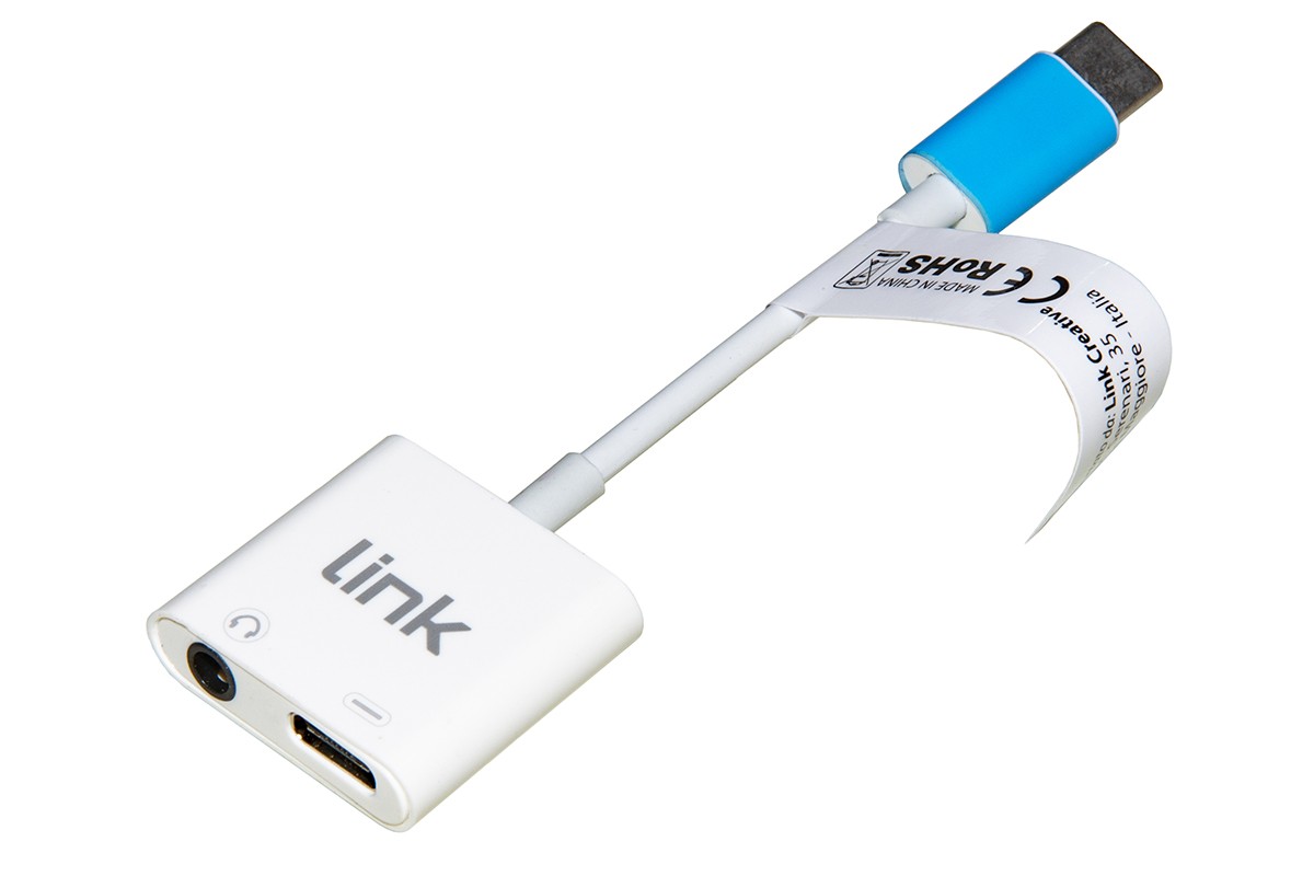 Adattatore Splitter Usb-C Maschio Per Ricarica Smartphone E Audio Con Microfono Per Telefonate E Musica Cm 15