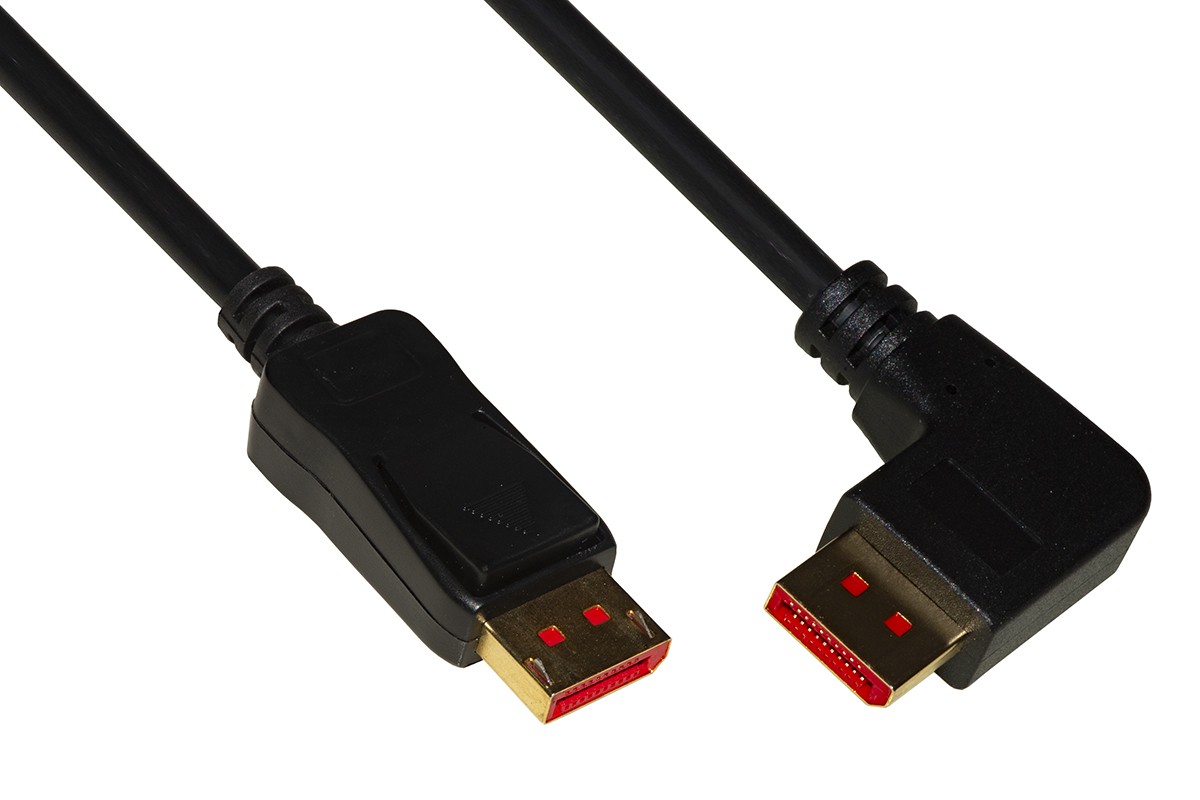 Cavo Di Connessione Displayport 1.4 8K Mt 18 Connettore Angolato A Destra
