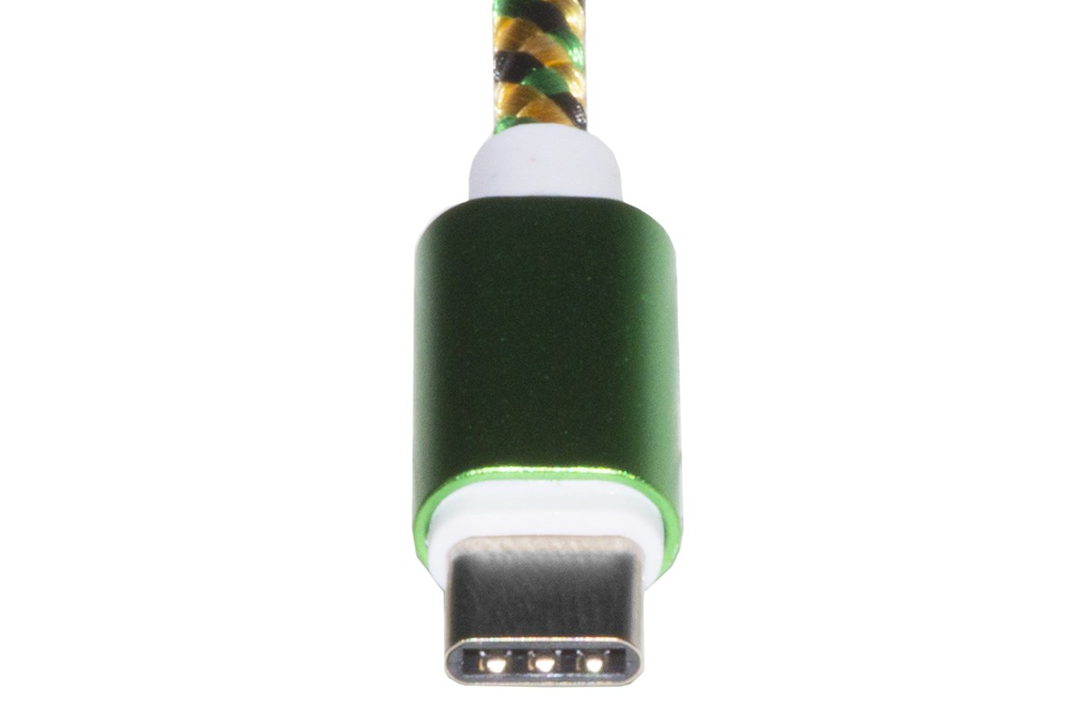 *Cavo Usb-C Mt 1 Guaina Intrecciata Colore Verde/Oro