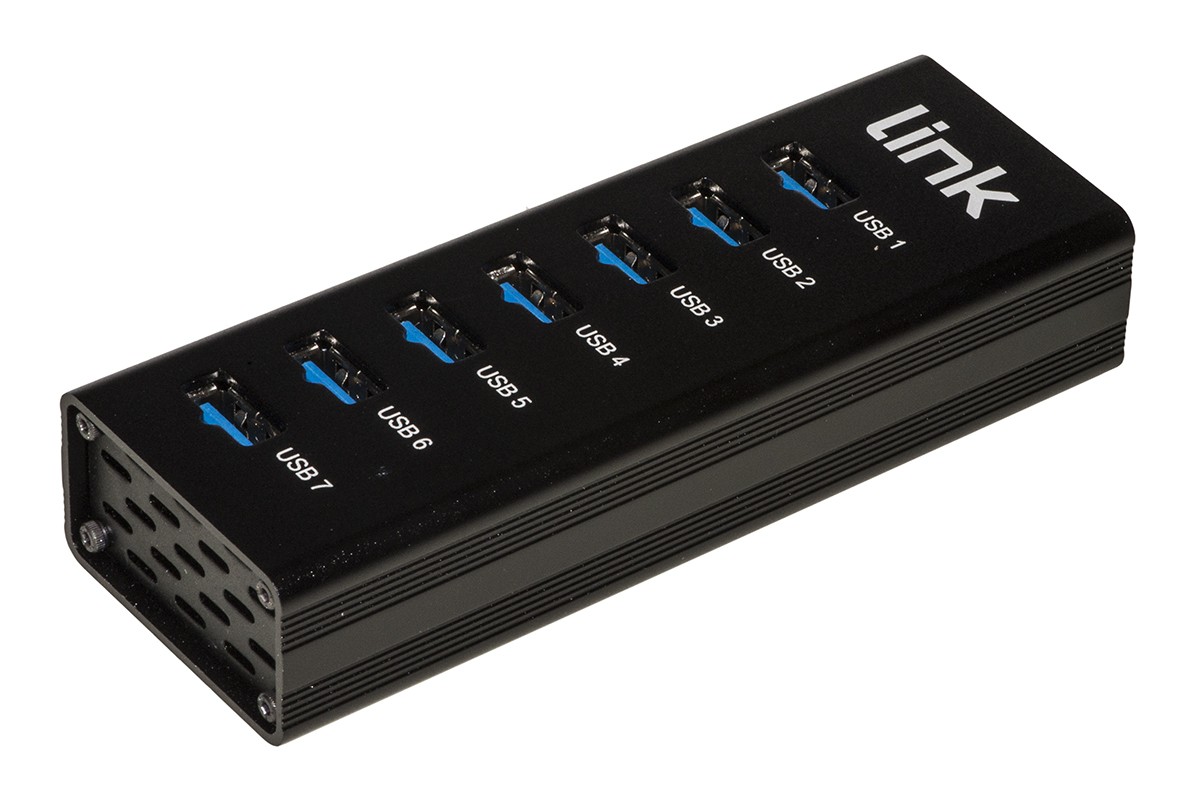 Hub 7 Porte Usb 3.0 In Alluminio Con Alimentatore